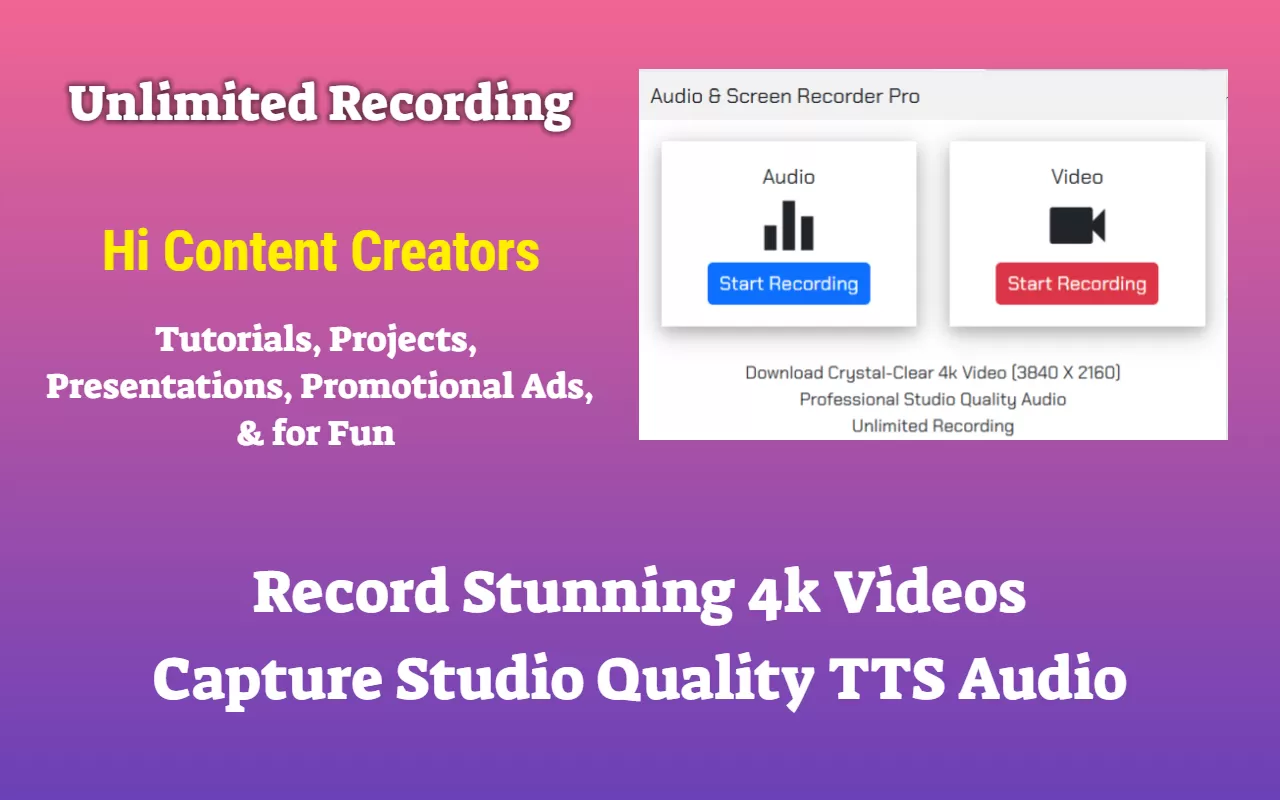 Audio And Screen Recorder Pro